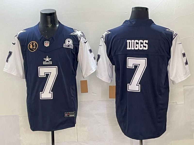 Men 2025 Nike Dallas Cowboys #7 Diggs Drak Blue 4th generation Limited NFL Jersey 02->dallas cowboys->NFL Jersey